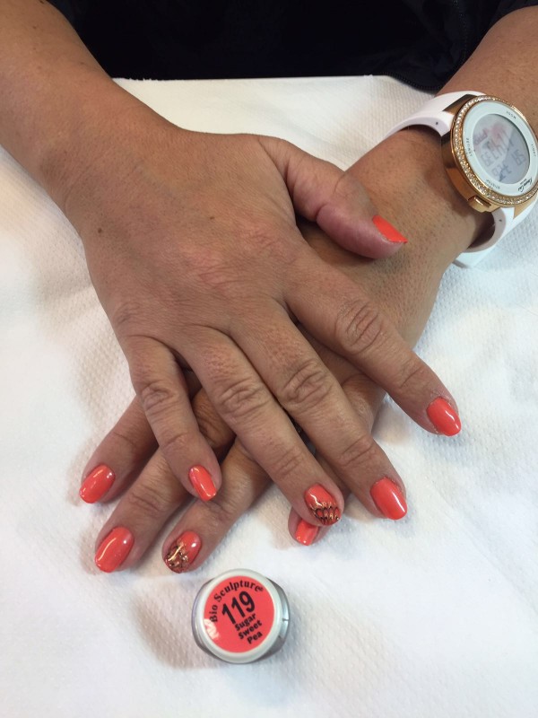Pose de gel bio sculpture avec 2 décors faits main